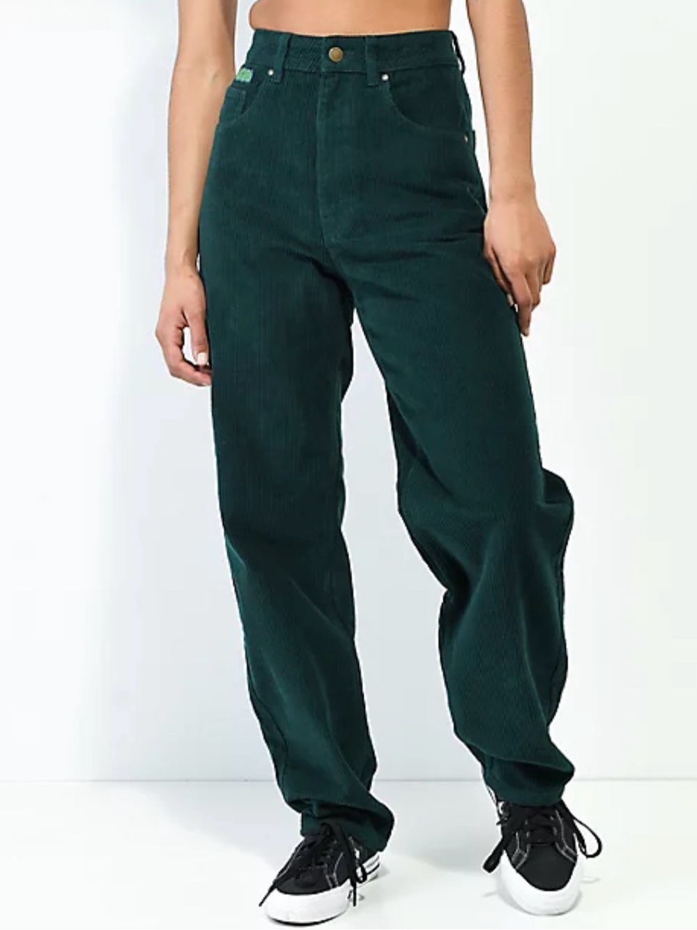 Empyre Tori Corduroy Pants Womens 6 Ponderosa Green Baggy Skate Straight Leg